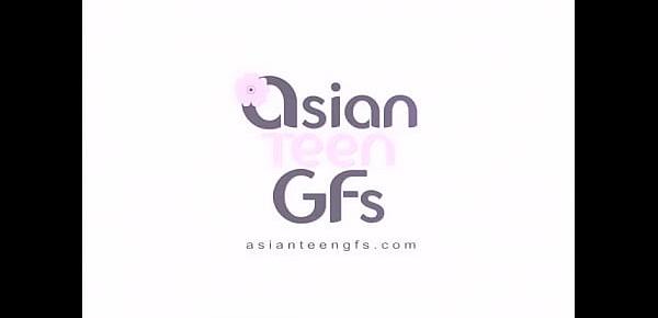 Skinny Asian college girl masturbates with sex toys